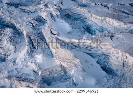 Glacier structures photographed from above