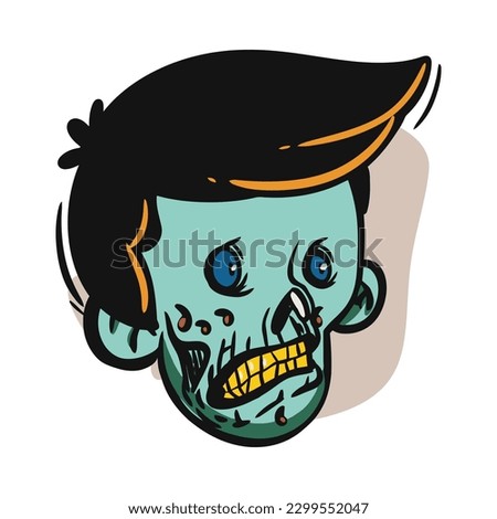 zombie cartoon character on vector art style