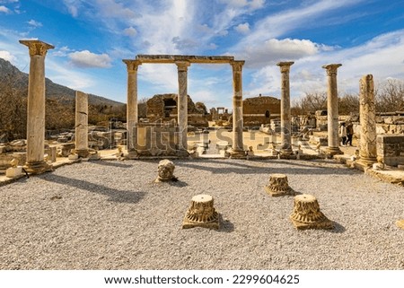 Ancient ruins of Ephesus (Efes or Ephesos) in Turkey Royalty-Free Stock Photo #2299604625