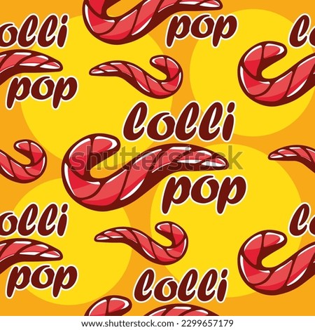 Vector pattern of lollipops in cartoon style.