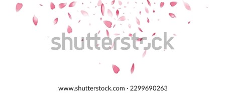 Purple Sakura Petal Vector White Background. Pink Free Peach Petal Congratulation. Cherry Petal Floor Pattern. Valentine Flower Petal Poster.