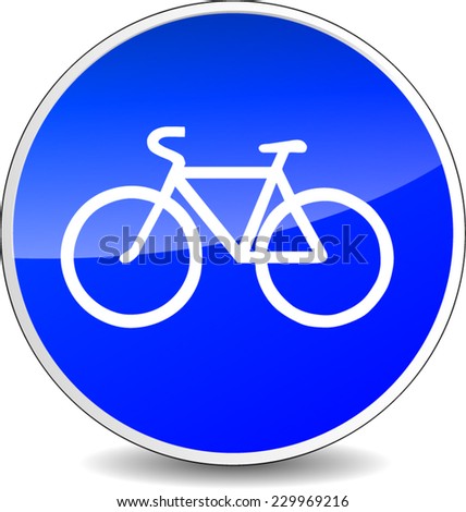 illustration of circle blue icon for bicycle