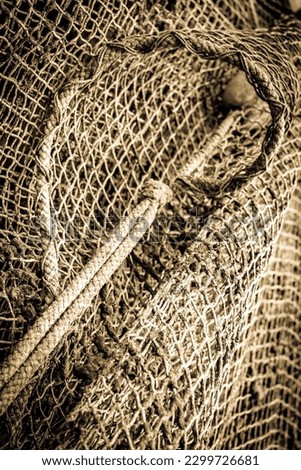 old fishing net - close up - photo