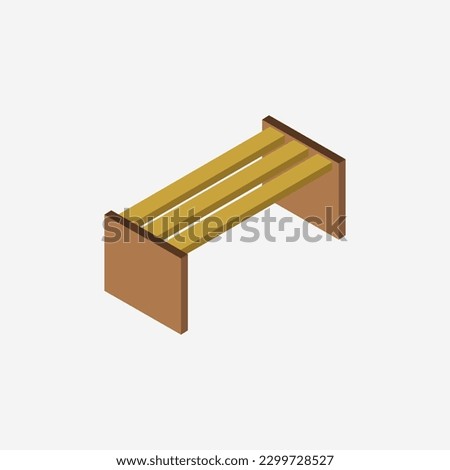 Isometric bench on a background