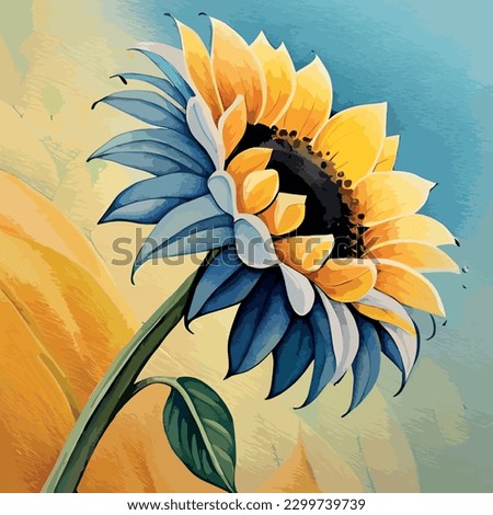 Watercolor Sunflower Floral Arts, Natural Looking Flowers Illustration