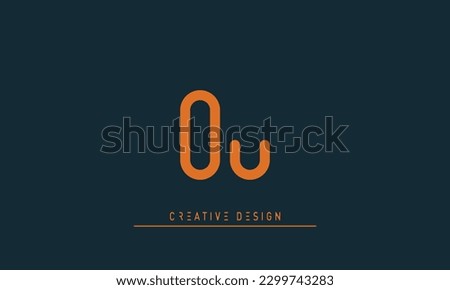 Alphabet letters Modern Creative logo OU , UO