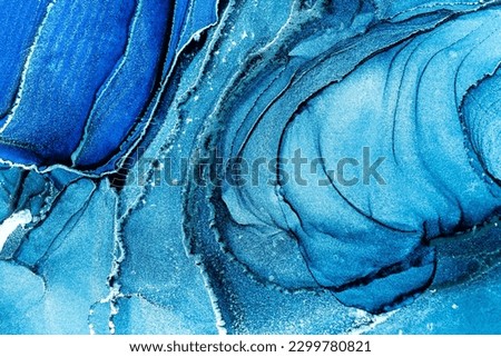 Original artwork photo of marble ink abstract art. High resolution photograph from exemplary original painting. Abstract painting was painted on HQ paper texture to create smooth marbling pattern. Royalty-Free Stock Photo #2299780821