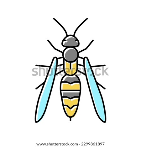 wasp insect color icon vector. wasp insect sign. isolated symbol illustration