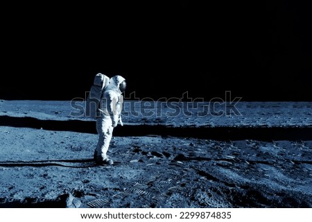 Astronaut on the moon, space exploration. Elements of this image furnishing NASA. High quality photo