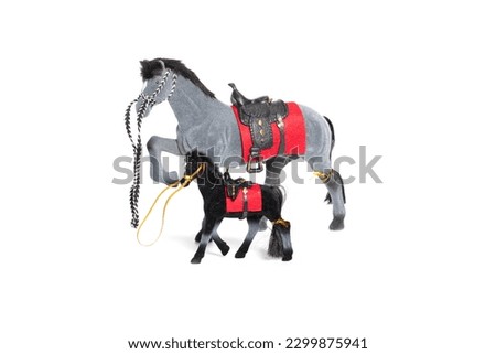 Plastic horse toy isolated on white. High quality photo