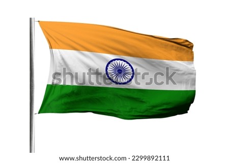 India flag isolated on white background with clipping path. flag symbols of India. flag frame with empty space for your text. Royalty-Free Stock Photo #2299892111