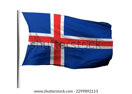 Iceland flag isolated on white background with clipping path. flag symbols of Iceland. flag frame with empty space for your text.
