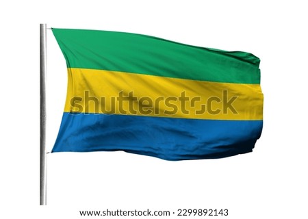 Gabon flag isolated on white background with clipping path. flag symbols of Gabon. flag frame with empty space for your text.