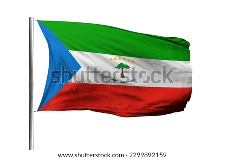 Equatorial Guinea flag isolated on white background with clipping path. flag symbols of Equatorial Guinea. flag frame with empty space for your text.