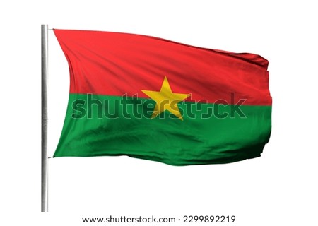 Burkina Faso flag isolated on white background with clipping path. flag symbols of Burkina Faso. flag frame with empty space for your text.