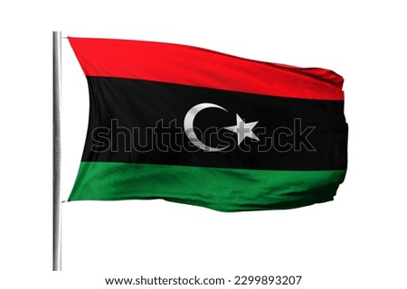 Libya flag isolated on white background with clipping path. flag symbols of Libya. flag frame with empty space for your text.