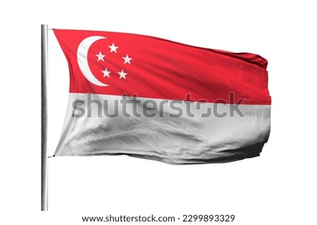 Singapore flag isolated on white background with clipping path. flag symbols of Singapore. flag frame with empty space for your text.