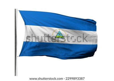Nicaragua flag isolated on white background with clipping path. flag symbols of Nicaragua. flag frame with empty space for your text.