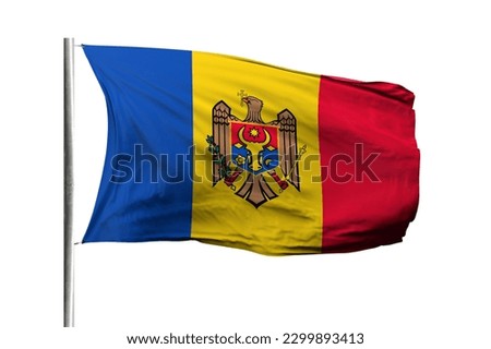Moldova flag isolated on white background with clipping path. flag symbols of Moldova. flag frame with empty space for your text.