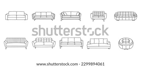 Sofa Chair Outline Illustration Design Royalty-Free Stock Photo #2299894061