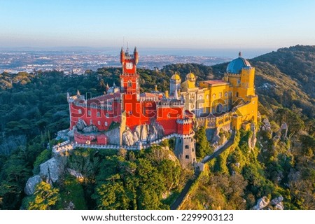 National Palace of Pena near Sintra, Portugal. Royalty-Free Stock Photo #2299903123