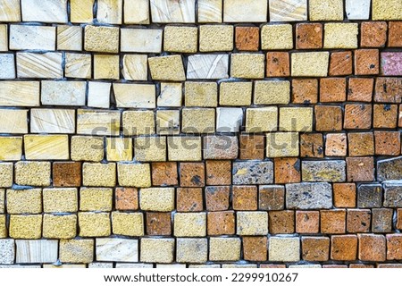 Close-up view of beautiful colorful decorative mosaic tiles. Abstract background for design.
