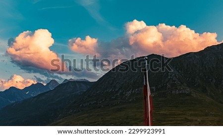 Beautiful alpine sunset view at the famous Grossglockner High Alpine Road, Salzburg, Austria