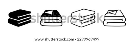 Set of 4 Blanket icon flat glyph style and outlined editable stroke, clipart design template Royalty-Free Stock Photo #2299969499