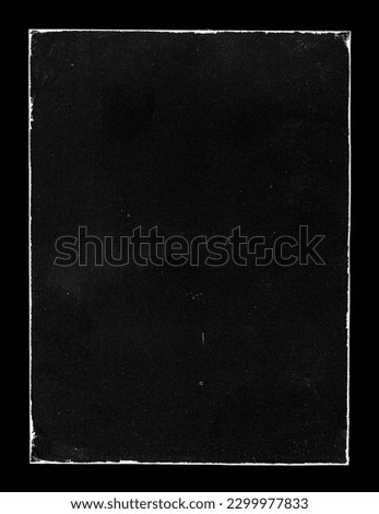 Old Black Empty Aged Vintage Retro Damaged Paper Cardboard Card. Rough Grunge Shabby Scratched Texture. Distressed Overlay Surface for Collage and Mixed Media. High Quality. Royalty-Free Stock Photo #2299977833