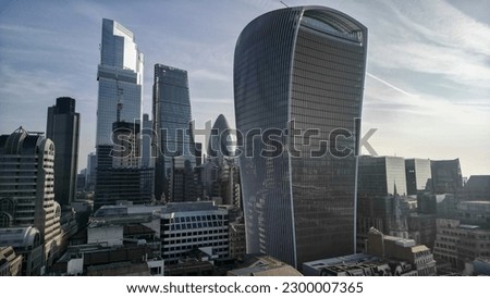Walkie Talkie and City of London Skyline April 2023