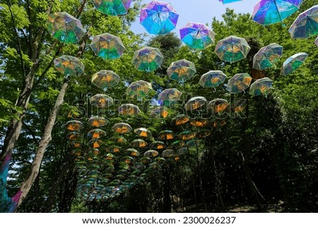 Umbrella Sky and soap bubble at Moomin Valley Park