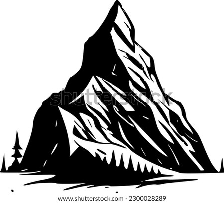 Mountain - Black and White Isolated Icon - Vector illustration Royalty-Free Stock Photo #2300028289