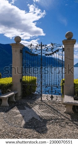 Ancient gate of Ciani Park, in Lugano, Switzerland Royalty-Free Stock Photo #2300070551