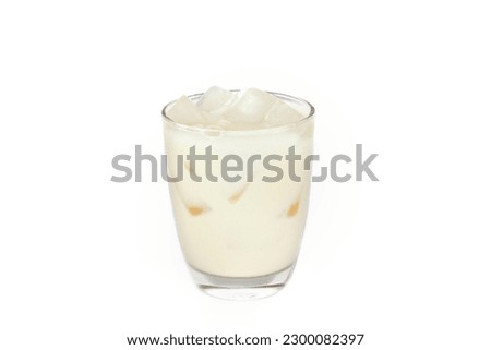 Milk Ice Coffee,looking sweet and delicious,with white background refreshing and good feeling,concept picture for copy space and background.