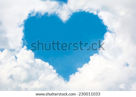 Cloud space shape a heart. Royalty-Free Stock Photo #230011033