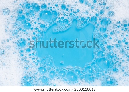 Detergent foam bubble. Top view Royalty-Free Stock Photo #2300110819