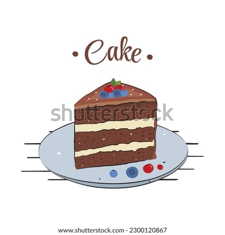 Cartoon Cake Icon Vector Design.