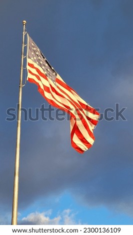 USA flag in a clam wind