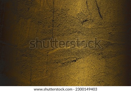 Luxury black golden metal gradient background with distressed cracked concrete texture. Vector illustration