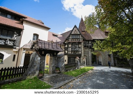 Peles Castle, Sinaia, Prahova County, Romania: Famous Neo-Renaissance castle, at the base of the Carpathian Mountains, Europe