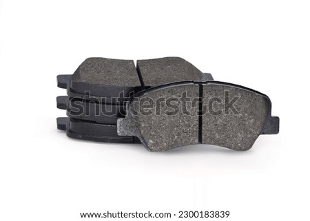 Set of brake pads for brake discs of a passenger car Royalty-Free Stock Photo #2300183839