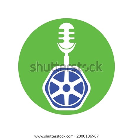 Podcast wheel vector logo template design. circle shape  vector illustration