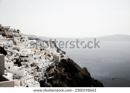 Santorini Island Panorama in Oia stock photo
