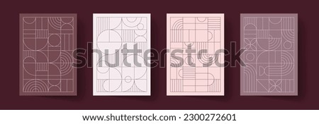 Trendy covers design. Minimal geometric shapes compositions. Applicable for brochures, posters, covers and banners. Royalty-Free Stock Photo #2300272601