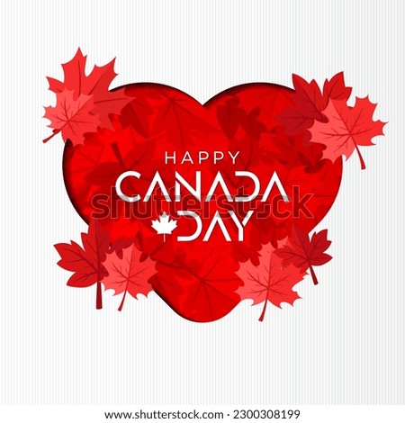 Celebrate Canada Day with Love Maple leaf ornament vector illustration