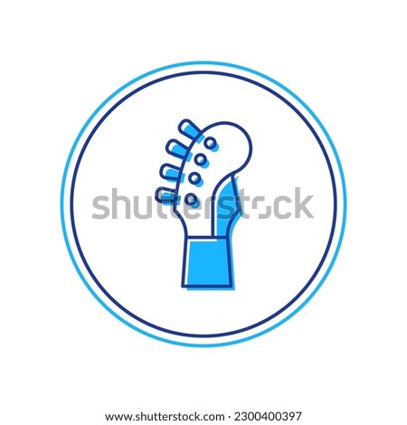 Filled outline Guitar neck icon isolated on white background. Acoustic guitar. String musical instrument.  Vector