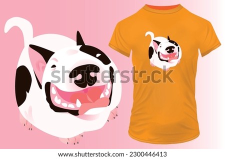 Cute happy dog. Vector illustration for tshirt, hoodie, website, print, application, logo, clip art, poster and print on demand merchandise.