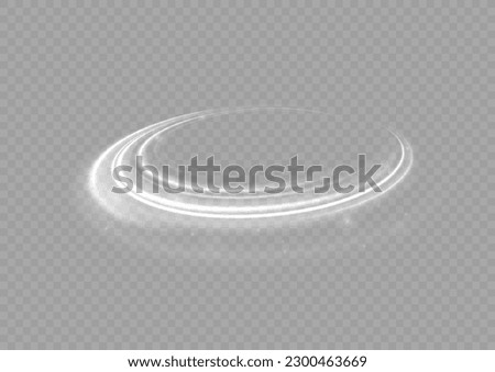 Light blue glowing effect. Glowing white speed lines. Abstract traffic lines on the road. Light dust trail wave, fire path trace line, car headlights, optical fiber and filament curve swirl png. Royalty-Free Stock Photo #2300463669