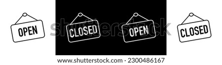 Open and Closed sign boards. Open or Closed sign board, isolated. Open and Close. Vector illustration