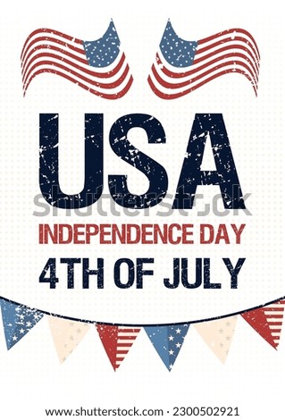 4th of July. American Independence Day vector background.